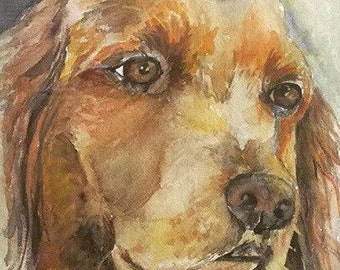 8x10 Custom Watercolor Pet Portrait-Single Pets