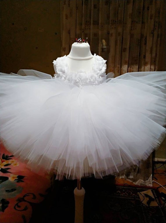 Flower Girl Dresses White Baby Dress Tutu Wedding Dress Etsy
