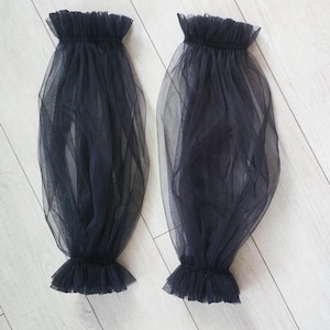 Detachable sleeves for dress Sleeves tulle Wedding sleeves Removable bicep bridal sleeves,black bridal long. Carmen sleeves