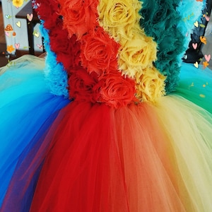 Rainbow Flower Girl Dress Tulle Dress Tutu Birthday Tutu Dress Wedding Toddler BallGown Tutu Dress Tutu image 2