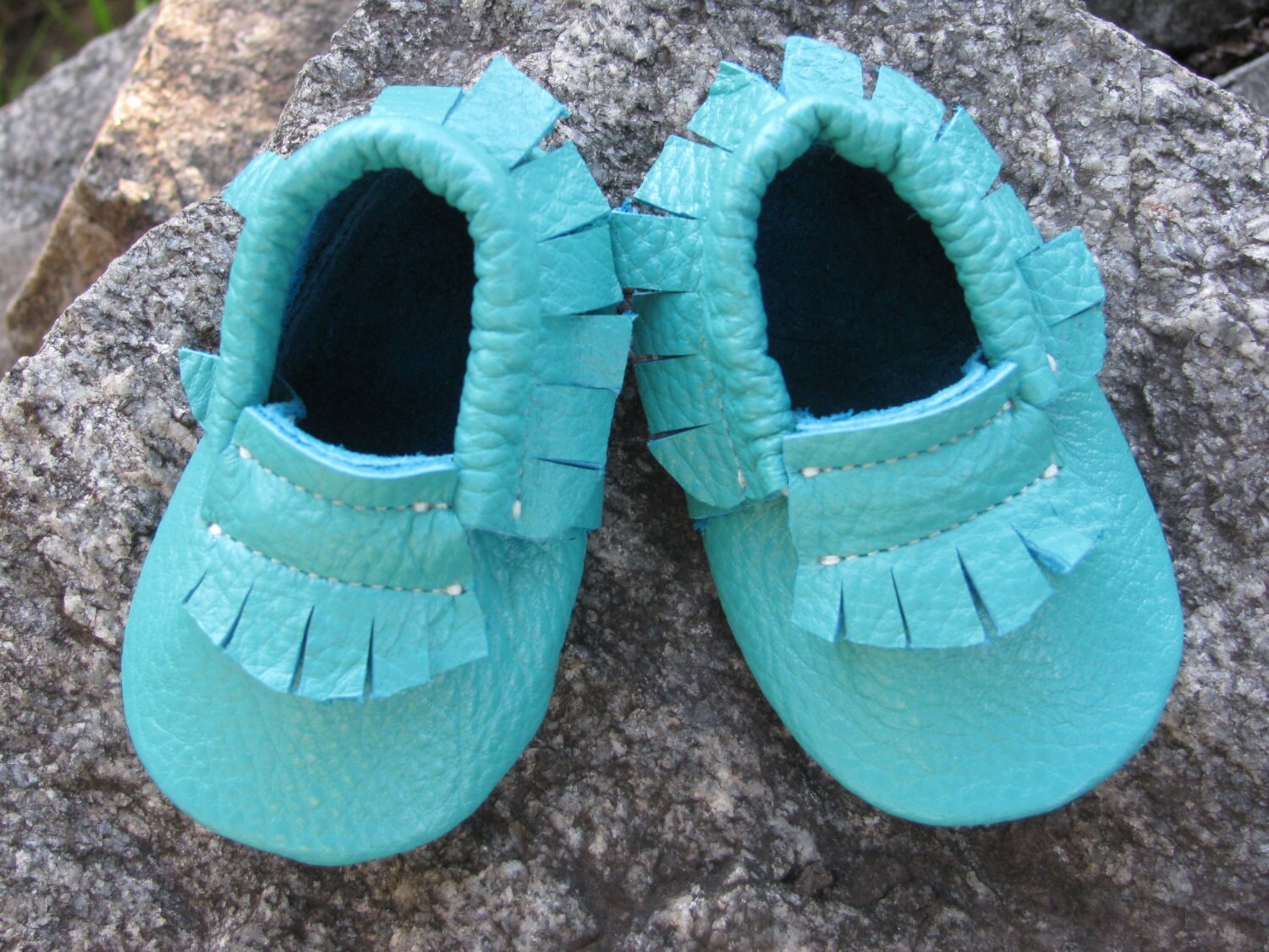Aqua Baby Moccasins. Kids moccasins. Leather baby moccasins. Etsy
