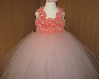 Flower Girl Dress Blush Dress Tulle First Birhtday Outfit Girls Birthday Tutu Girl Dress Wedding Toddler Ball Gown Tutu Dress 1 2 3 4T/ 5 6