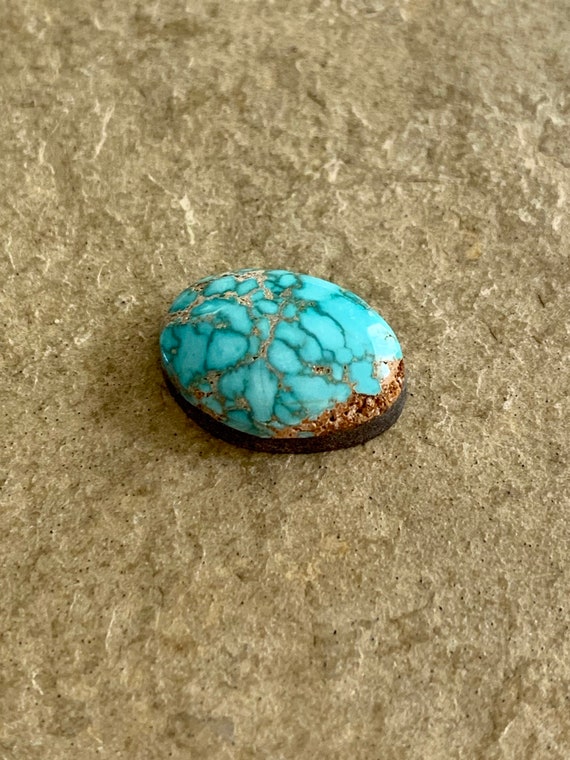Classic Lone Mountain Spiderweb Turquoise Cabochon, AAAA Gem Grade