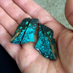 Lander County, Nevada A++ High Grade Turquoise, spiderweb, extremely rare, natural super gem, sliced nugget.