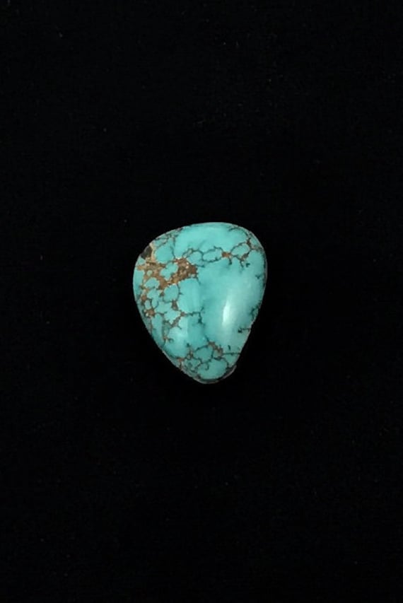 Classic Lone Mountain Spiderweb Turquoise Cabochon Gem Turquoise old stock material hand made AAAA Gem Grade rare
