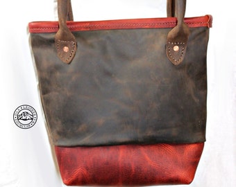 Autumn Bliss | Dark Brown and Red Tote| Purse | Free Shipping | Great for Christmas