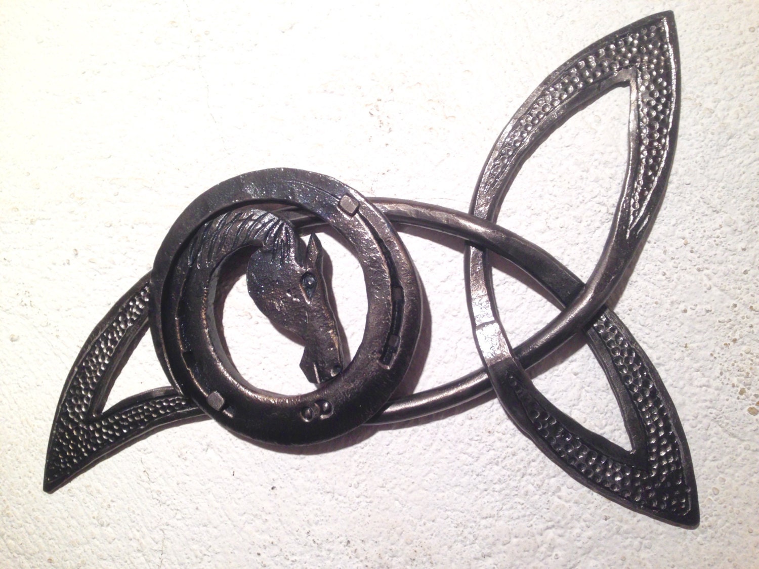 Trinity Knot With Horse Framed on Horseshoe Etsy