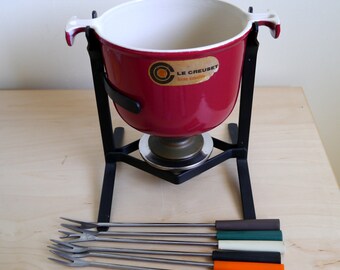 Fab 1970’s Le Creuset La Mama fondue set, Enzo Mari