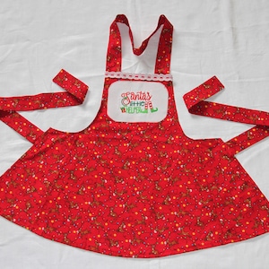 Brodé « Santa’s Little Helper » Girls Tablier taille 7/8