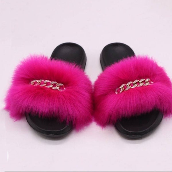 fur slide mules