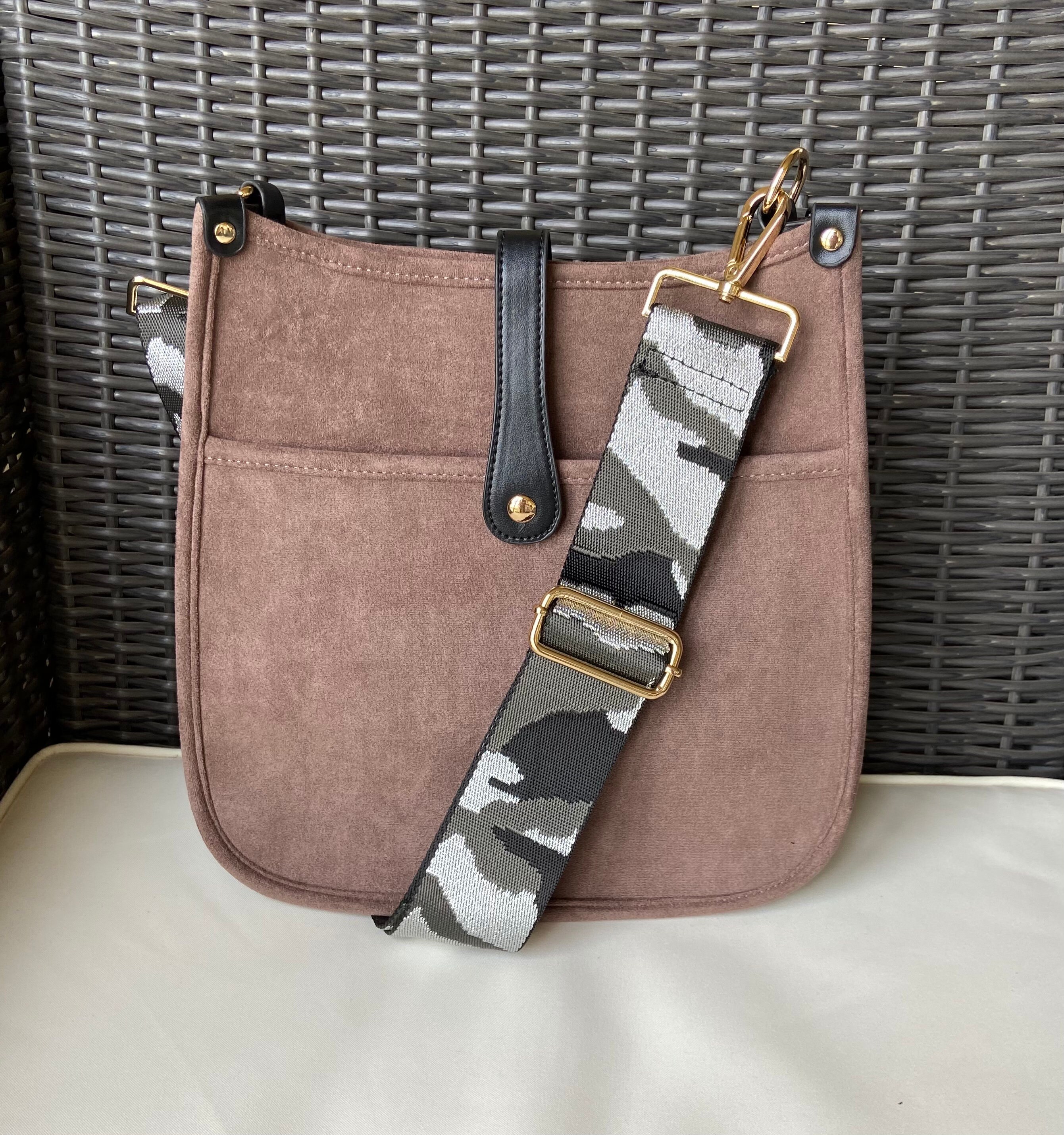 CROSSBODY Vegan Suede MESSENGER 2 Wide Guitar Strap Gold Etsy