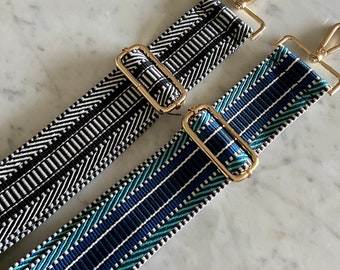 STRAP, 2 inch wide guitar-like STRAP, replacement strap, gold hardware