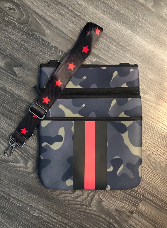 Camo/Red Neoprene Crossbody Bag ON TREND Waterproof Etsy