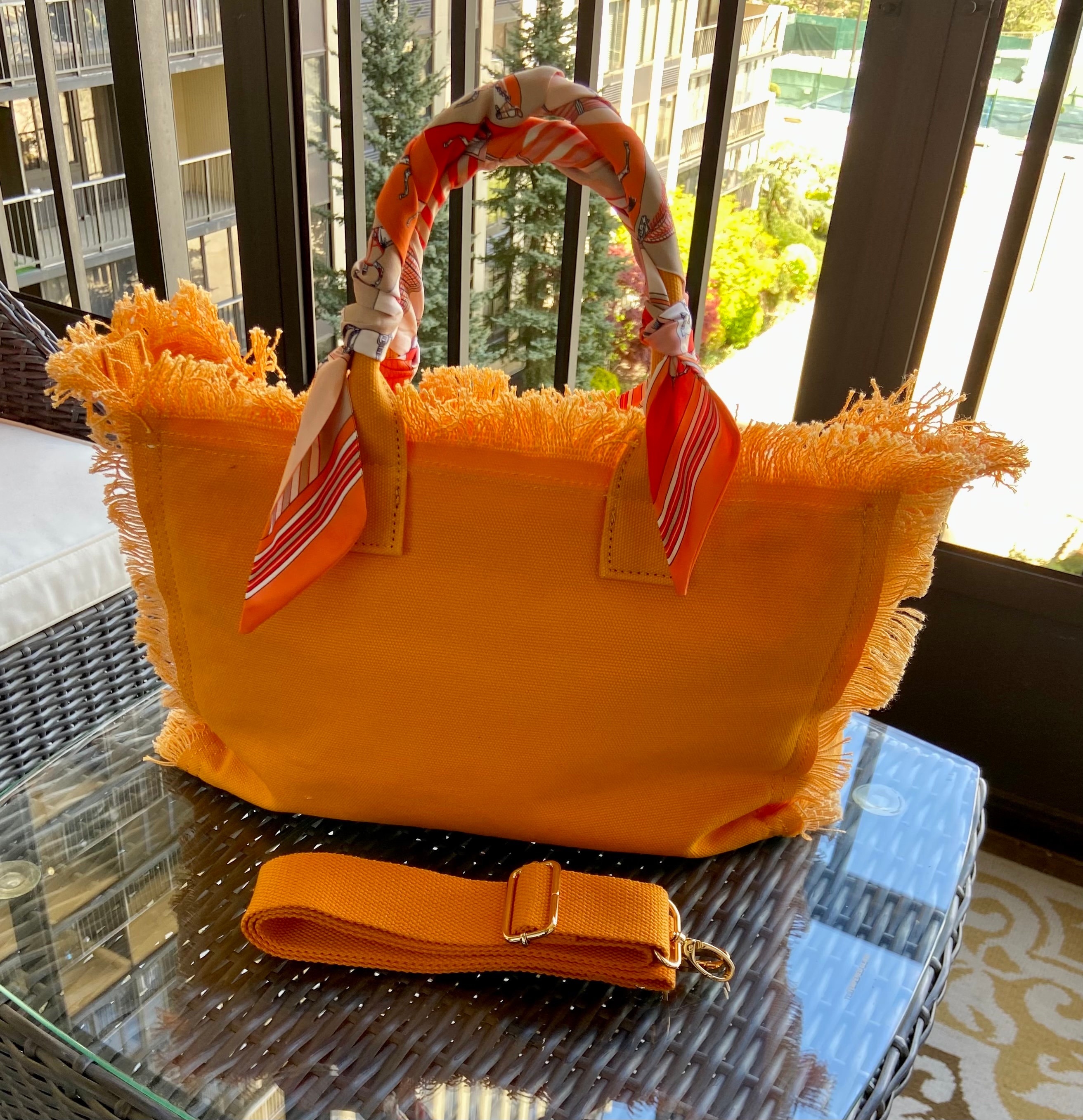 Fringe Canvas Tote Canvas Handbag Crossbody Fray Tote Silky
