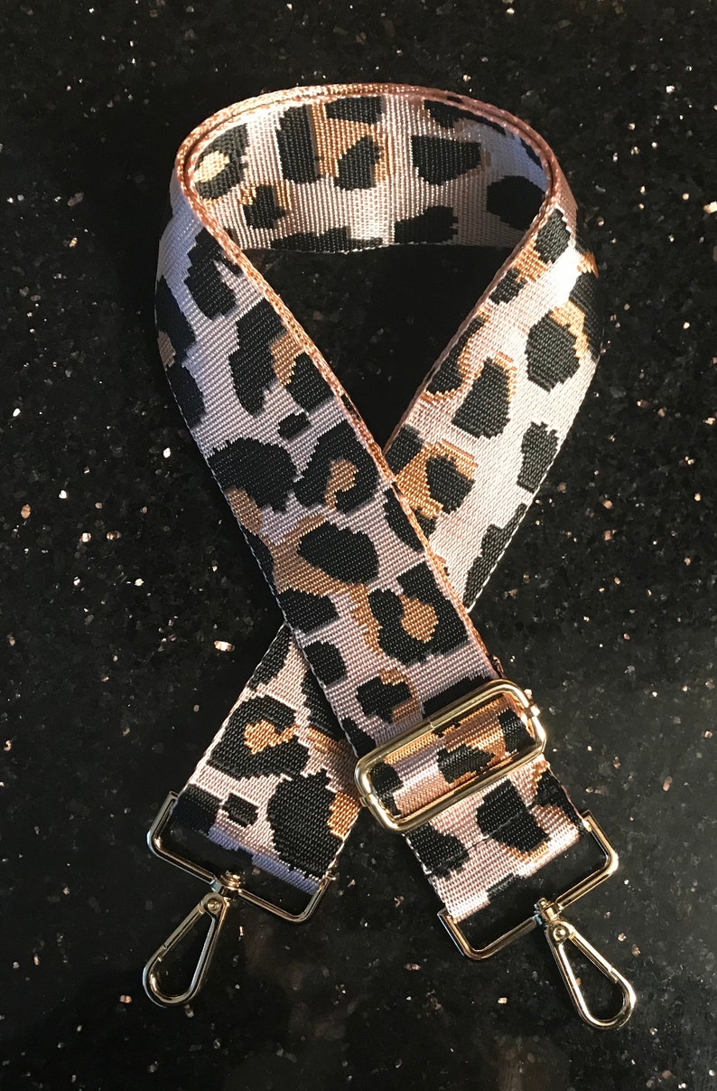 Trendy Animal Print bag strap with GOLD hardware to add to Etsy