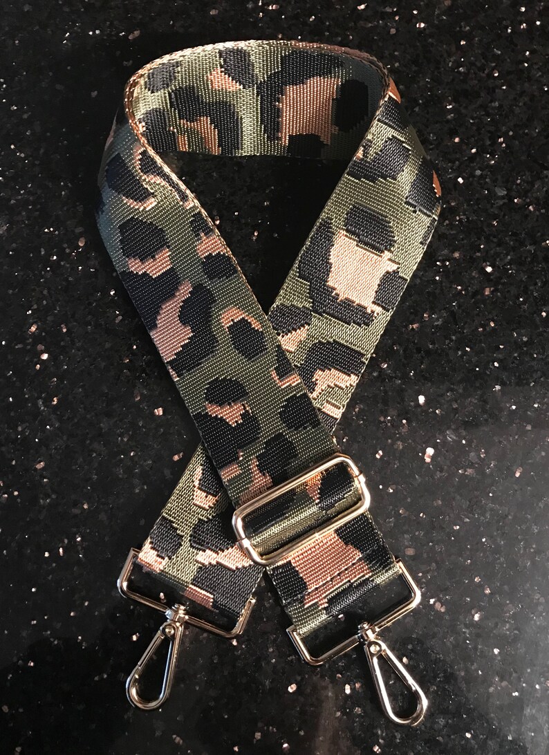 Trendy Animal Print bag strap with GOLD hardware to add to Etsy
