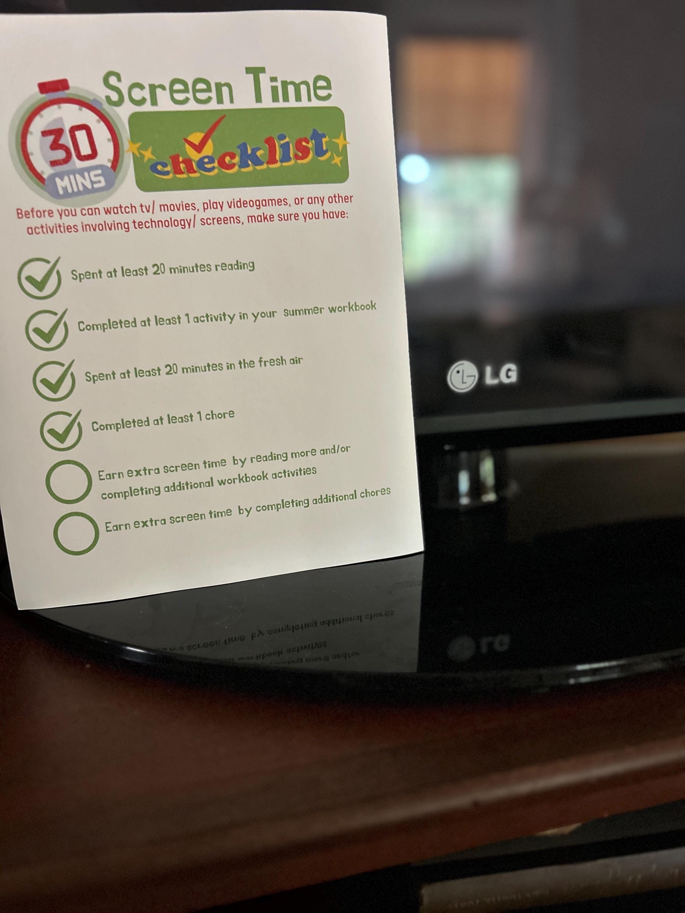 Screen Time Checklist Printable | Kids Daily Tech Tracker | Digital ...