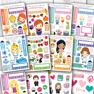 2016 Sampler Collection, Planner Stickers, Erin Condren Vertical, ECLP, Anime, Magical Girl, Colorful, Kawaii