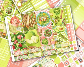 Veggie Lover Deluxe Weekly Planner Sticker Kit