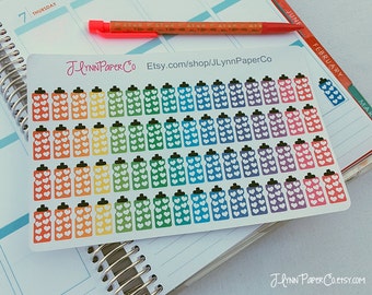 64 light water bottle stickers, hydration stickers, colorful, rainbow, Planner Stickers, Small Stickers, Fun, Colorful