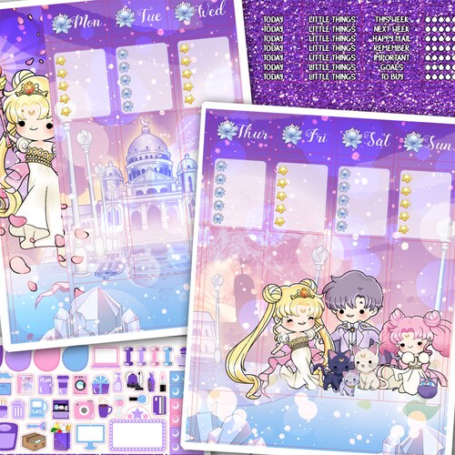 Sailor Moon MINI Weekly Planner Sticker Kit Etsy