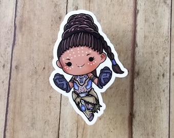 African Hero Girl Vinyl Sticker Decal