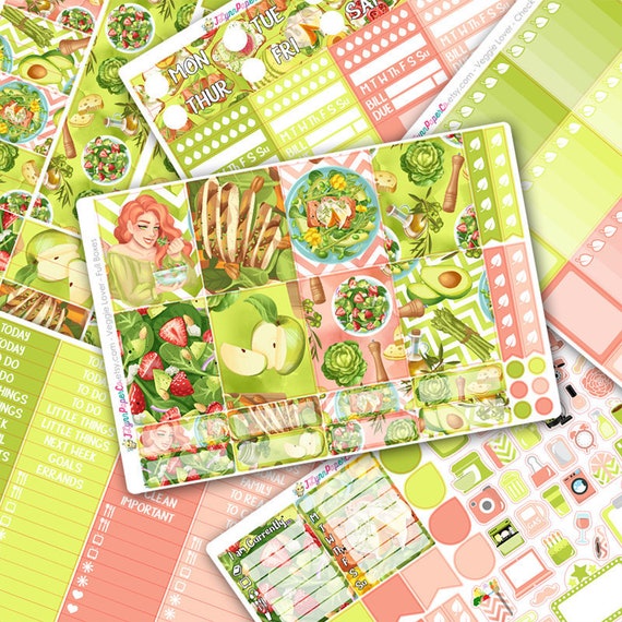 Veggie Lover Deluxe Weekly Planner Sticker Kit | Etsy