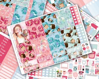 Bubbly Romance Deluxe Weekly Planner Sticker Kit