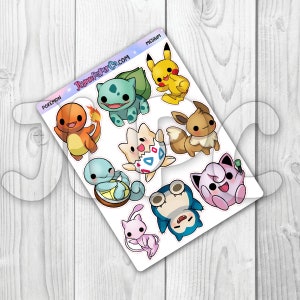 Pocket Monsters Character Stickers Medium ~ 1.5 inch