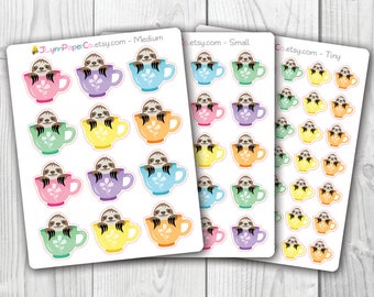 Sloths in Cups Stickers AV001