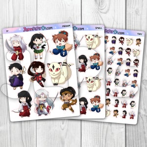 IY Demon Anime Character Stickers 1 Sheet of each Size