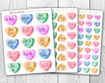 Valentine's Day Candy Hearts Stickers AD012