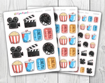 Kawaii Movie Night Stickers | AD044