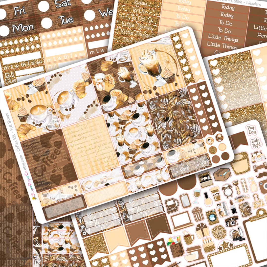 Coffee DELUXE Weekly Planner Sticker Kit - Etsy