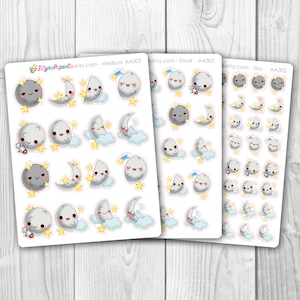 Kawaii Moon Phase Stickers | AA002