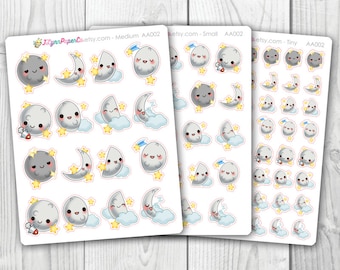 Kawaii Moon Phase Stickers | AA002