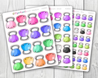 Kawaii Kettlebell Stickers | AD053