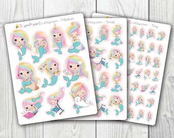 Rainbow Hair Mermaid Stickers