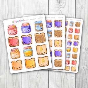 Kawaii Toast & Jelly Stickers | AD046