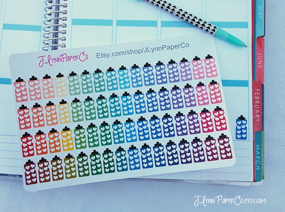 Botella de Agua planificador Pegatinas//Erin Condren Pegatinas