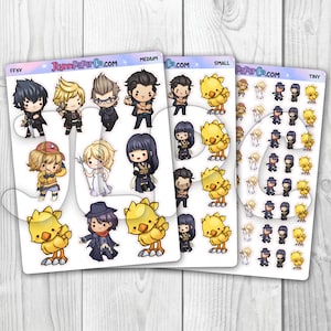 ファイナルファンタジーXVにインスパイアされたキャラクターステッカー