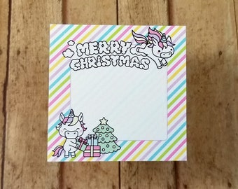 Unicorn Christmas Sticky Note Pad