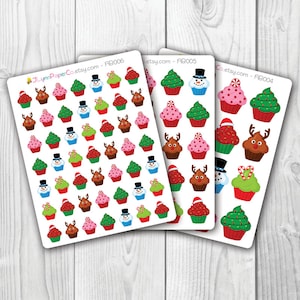 Pegatinas navideñas para cupcakes
