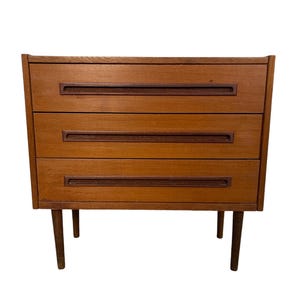 Mid Century Danish Modern Teak Dresser (3) Drawers