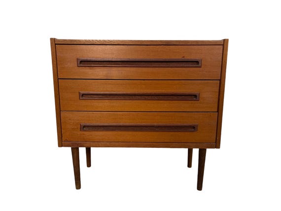 Mid Century Danish Modern Teak Dresser (3) Drawers