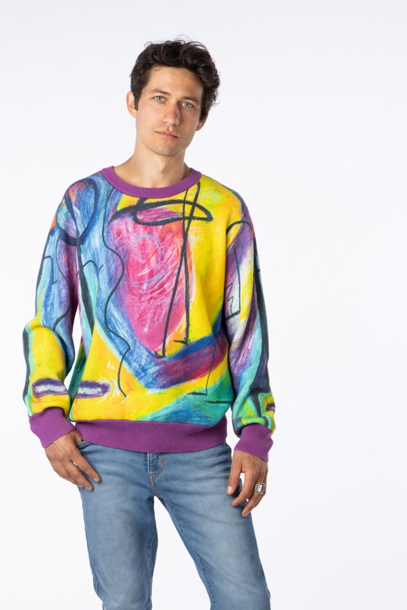 Bruce Mishell Sweater 100% Cotton With "Myra" Art Print Available M, L, XL