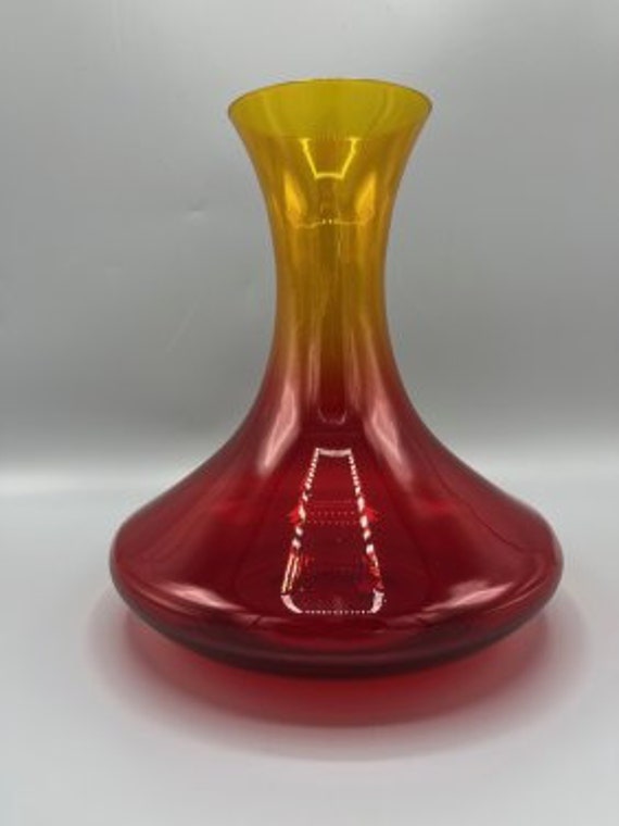 Murano Style Decanter Orange & Yellow