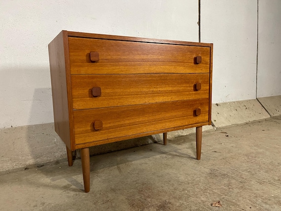 Mid Century Teak dresser with 3 drawers