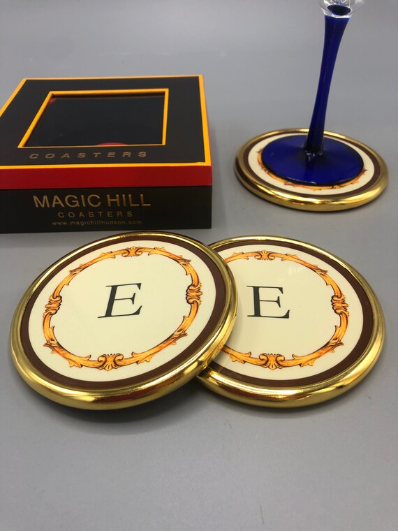 Monogrammed Coasters by Magic Hill - "E"
