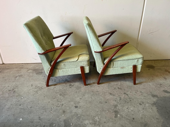 Mid Century 1960's Arm Chairs, Pair